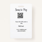 スキャンして支払いスキャンQRコード追加Webサイト電子メール詳細 バッジ (裏面)