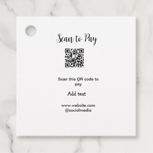 スキャンして支払いスキャンQRコード追加Webサイト電子メール詳細 フェイバータグ (正面)