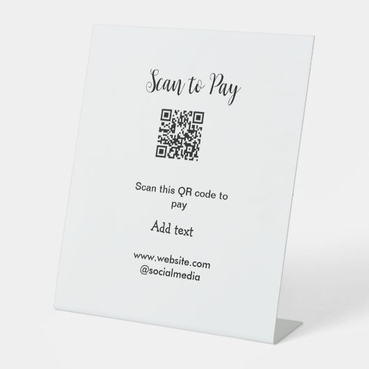 スキャンして支払いスキャンQRコード追加Webサイト電子メール詳細 台座サイン (正面)