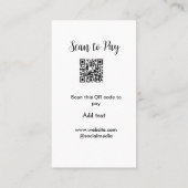 スキャンして支払いスキャンQRコード追加Webサイト電子メール詳細 名刺 (裏面)