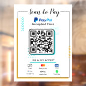 スキャンして支払うビジネスサイン | Paypal QRコード決済 ウィンドウサイン (シート2)