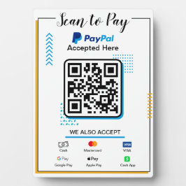 スキャンして支払うビジネスサイン | Paypal QRコード決済 フォトプラーク
