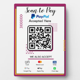 スキャンして支払うビジネスサイン | Paypal QRコード決済 フォトプラーク