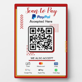 スキャンして支払うビジネスサイン | Paypal QRコード決済 フォトプラーク