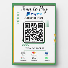 スキャンして支払うビジネスサイン | Paypal QRコード決済 フォトプラーク