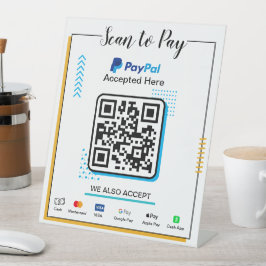 スキャンして支払うビジネスサイン | Paypal QRコード決済 台座サイン