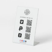 スキャンして支払うビジネス ロゴ QRコード 卓上 台座サイン (正面)