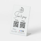 スキャンして支払うビジネス ロゴ QRコード 台座サイン (正面)