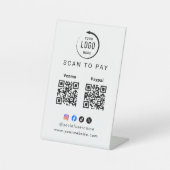 スキャンして支払うビジネス ロゴ QRコード 台座サイン (正面)