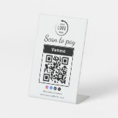 スキャンして支払うビジネス ロゴ QR コード 台座サイン (正面)