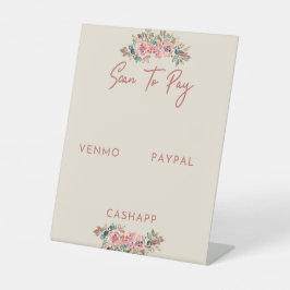 スキャンして支払うフローラをテーマ 台座サイン