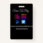 スキャンして支払う追加ロゴq rコードpaypal venmo詳細 バッジ (裏面)