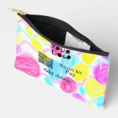 スキャンして支払う追加Q Rビジネスロゴ虹のウォータコール アクセサリーポーチ (見開き)