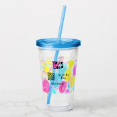 スキャンして支払う追加Q Rビジネスロゴ虹のウォータコール アクリルタンブラー (裏面)