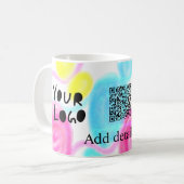 スキャンして支払う追加Q Rビジネスロゴ虹のウォータコール コーヒーマグカップ (正面左)