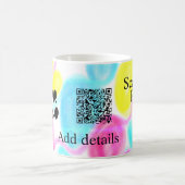 スキャンして支払う追加Q Rビジネスロゴ虹のウォータコール コーヒーマグカップ (中央)