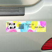 スキャンして支払う追加Q Rビジネスロゴ虹のウォータコール バンパーステッカー (車上)