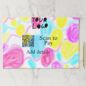 スキャンして支払う追加Q Rビジネスロゴ虹のウォータコール ペーパーパッド (インサイチュ)
