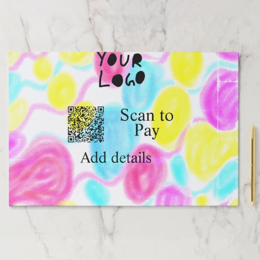 スキャンして支払う追加Q Rビジネスロゴ虹のウォータコール ペーパーパッド (インサイチュ)