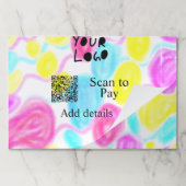 スキャンして支払う追加Q Rビジネスロゴ虹のウォータコール ペーパーパッド (折り畳み)