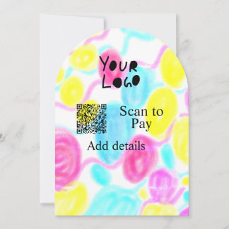 スキャンして支払う追加Q Rビジネスロゴ虹のウォータコール 招待状