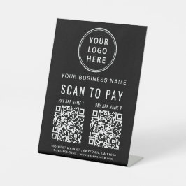 スキャンして支払う2 QRコードロゴブラック 台座サイン