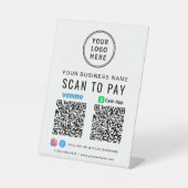 スキャンして支払う CashApp Venmo QRコードロゴ 台座サイン (正面)