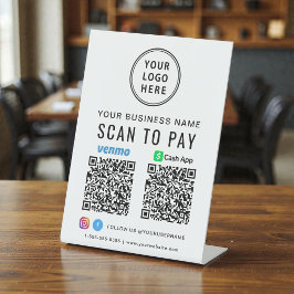 スキャンして支払う CashApp Venmo QRコードロゴ 台座サイン