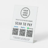 スキャンして支払う Paypal Venmo CashApp QRコード ロゴ 台座サイン (正面)