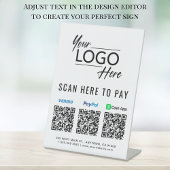 スキャンして支払う Paypal Venmo CashApp QRコード ロゴ 台座サイン
