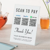 スキャンして支払う Paypal Venmo CashApp QRコード 台座サイン (インサイチュ)