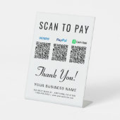 スキャンして支払う Paypal Venmo CashApp QRコード 台座サイン (正面)