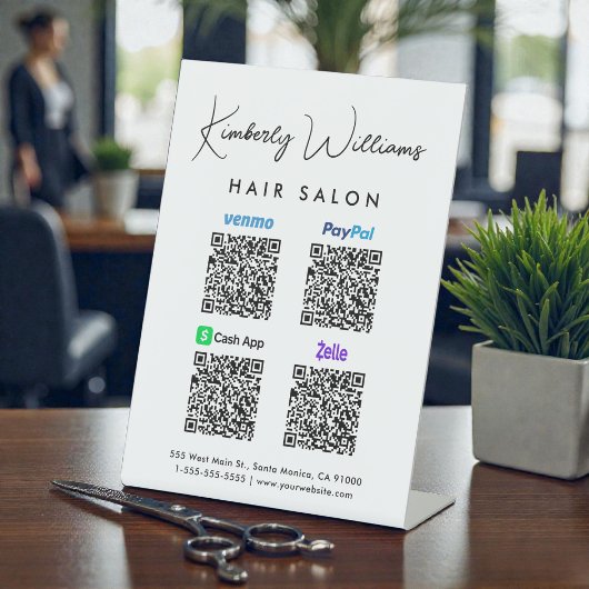スキャンして支払う Paypal Venmo CashApp Zelle QRコード  台座サイン