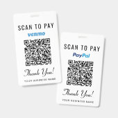 スキャンして支払う Venmo PayPal QRコード ビジネス決済 バッジ (正面&裏面)