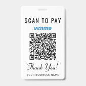 スキャンして支払う Venmo PayPal QRコード ビジネス決済 バッジ (正面)