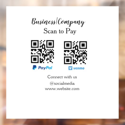 スキャンして支払うq rコードpaypal venmoあなたのウェブサイトを追加 ウィンドウサイン (シート2)