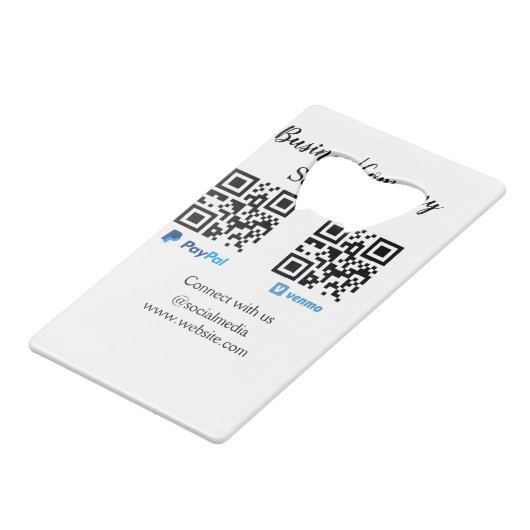 スキャンして支払うq rコードpaypal venmoあなたのウェブサイトを追加 クレジットカード栓抜き (裏面アングル)