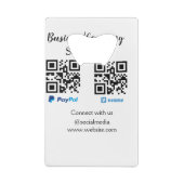 スキャンして支払うq rコードpaypal venmoあなたのウェブサイトを追加 クレジットカード栓抜き (裏面)
