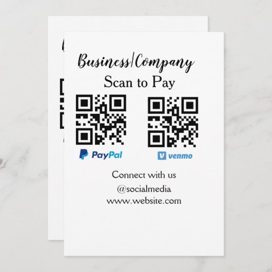 スキャンして支払うq rコードpaypal venmoあなたのウェブサイトを追加 シーズンカード (正面/裏面)