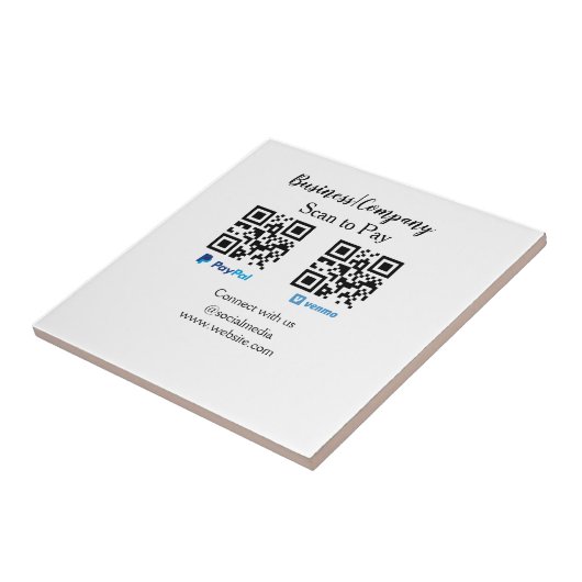 スキャンして支払うq rコードpaypal venmoあなたのウェブサイトを追加 タイル (側面)