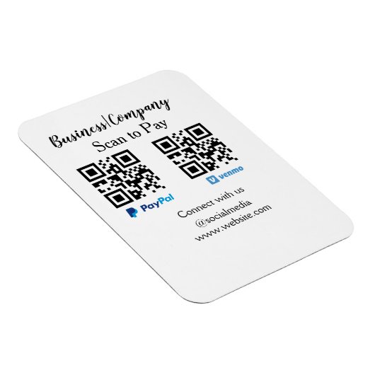 スキャンして支払うq rコードpaypal venmoあなたのウェブサイトを追加 マグネット (右側)