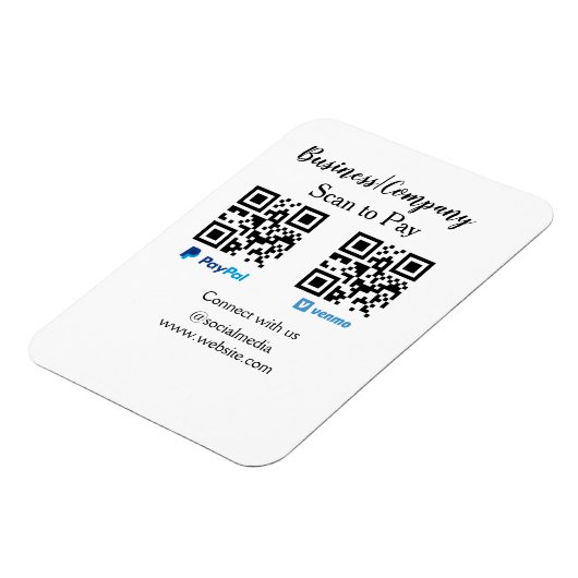 スキャンして支払うq rコードpaypal venmoあなたのウェブサイトを追加 マグネット (左側)