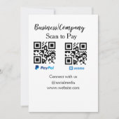 スキャンして支払うq rコードpaypal venmoあなたのウェブサイトを追加 招待状 (正面)