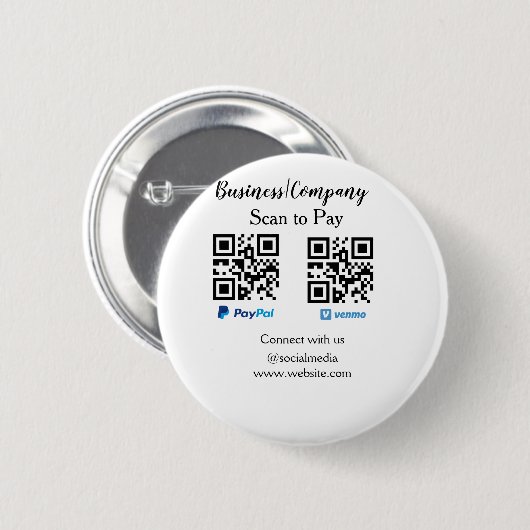 スキャンして支払うq rコードpaypal venmoあなたのウェブサイトを追加 缶バッジ (正面&裏面)