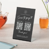 スキャンして支払うQrコード支払リンクブラック 台座サイン (インサイチュ)