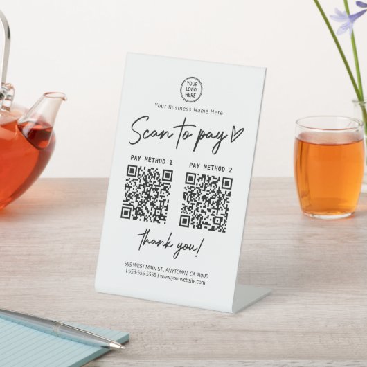 スキャンして支払うQrコード支払リンクペデスタルサイン 台座サイン