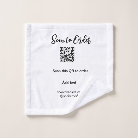 スキャンして注文スキャンQRコード追加Webサイトの電子メール ウォッシュタオル (ウォッシュタオル)