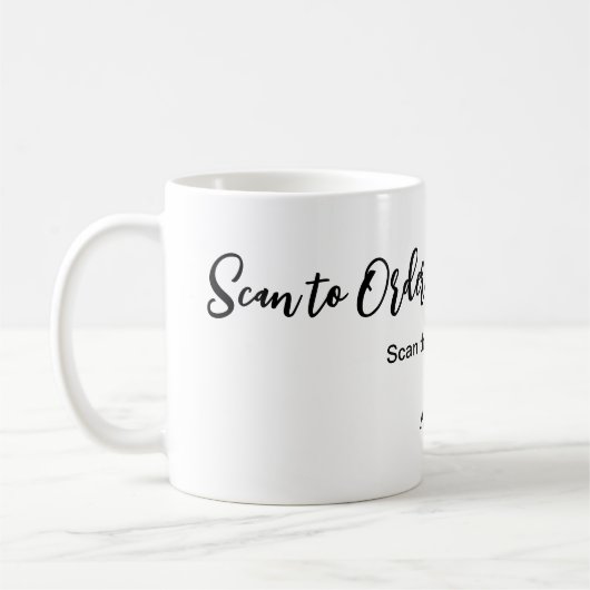 スキャンして注文スキャンQRコード追加Webサイトの電子メール コーヒーマグカップ (左)