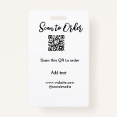 スキャンして注文スキャンQRコード追加Webサイトの電子メール バッジ (裏面)