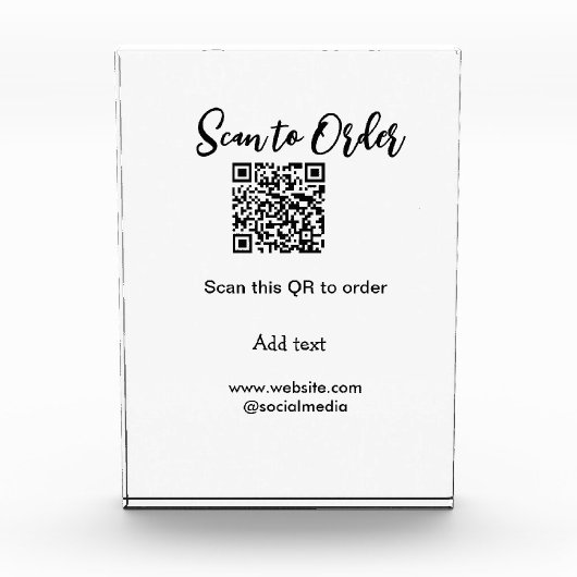スキャンして注文スキャンQRコード追加Webサイトの電子メール フォトブロック (正面)